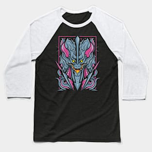 Cyber Style Halloween Dragon Abstract Geometric Art Baseball T-Shirt